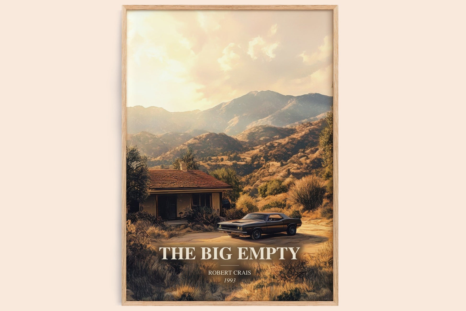 The Big Empty watercolour book poster by Robert Crais – framed literary art print