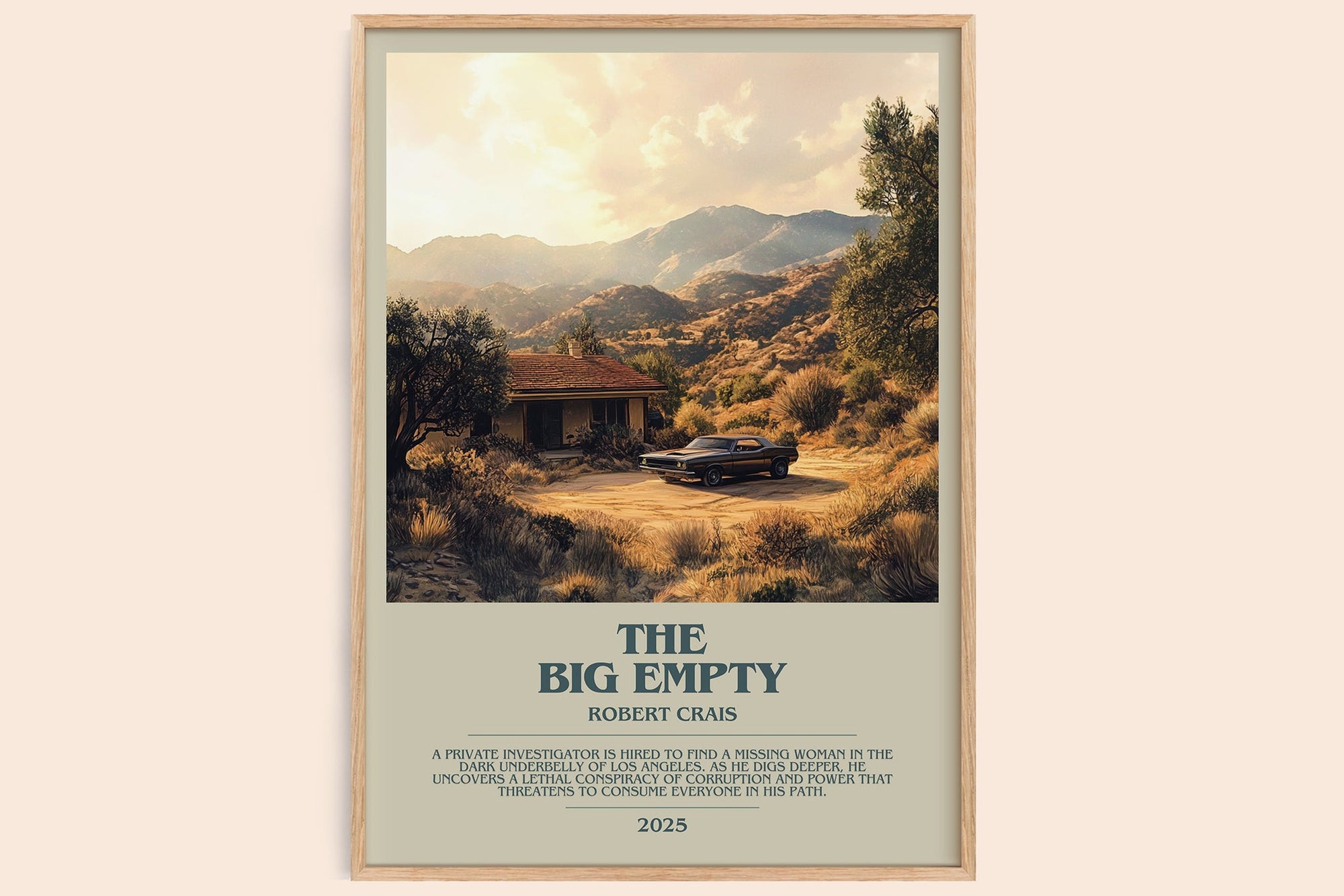 The Big Empty bookish book poster by Robert Crais – framed literary art print