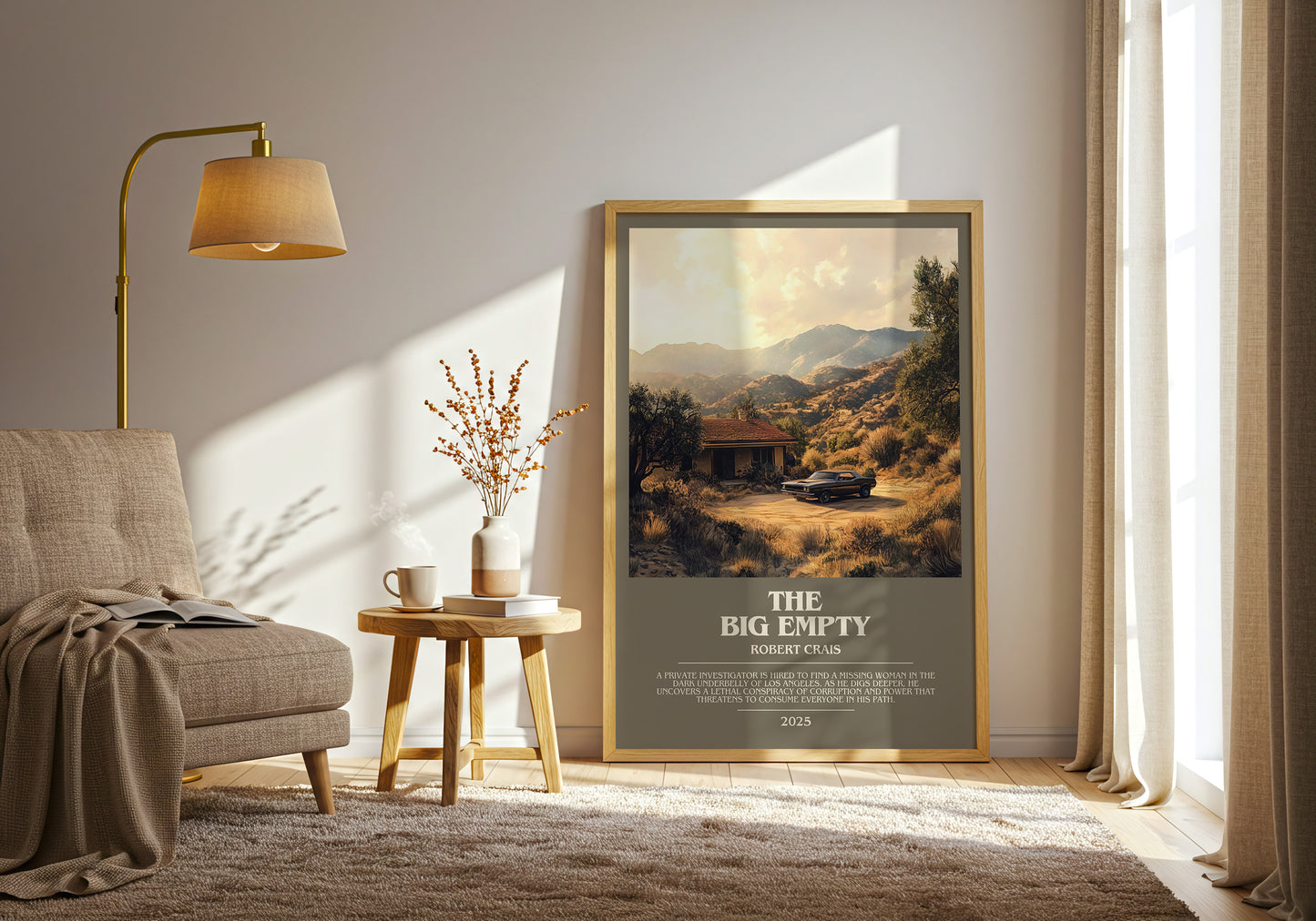 The Big Empty bookish print framed by window – literary home decor
