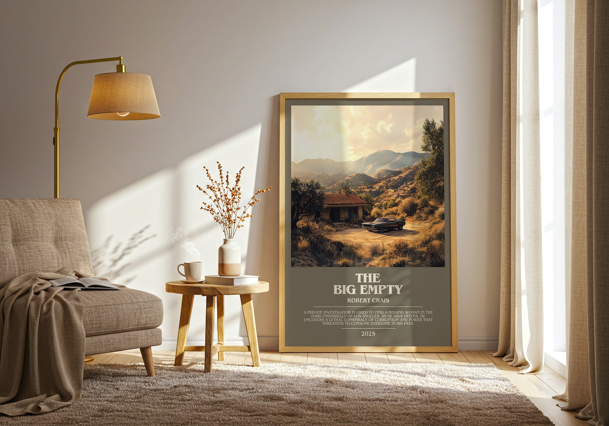 The Big Empty bookish print framed by window – literary home decor