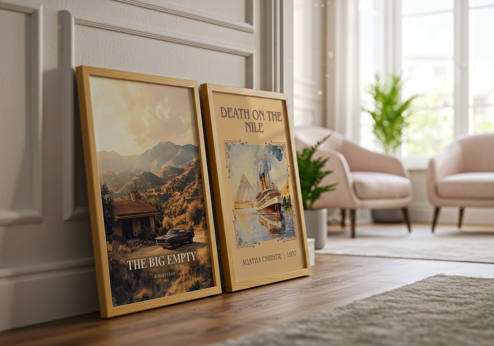 The Big Empty watercolour print framed by window – literary home decor