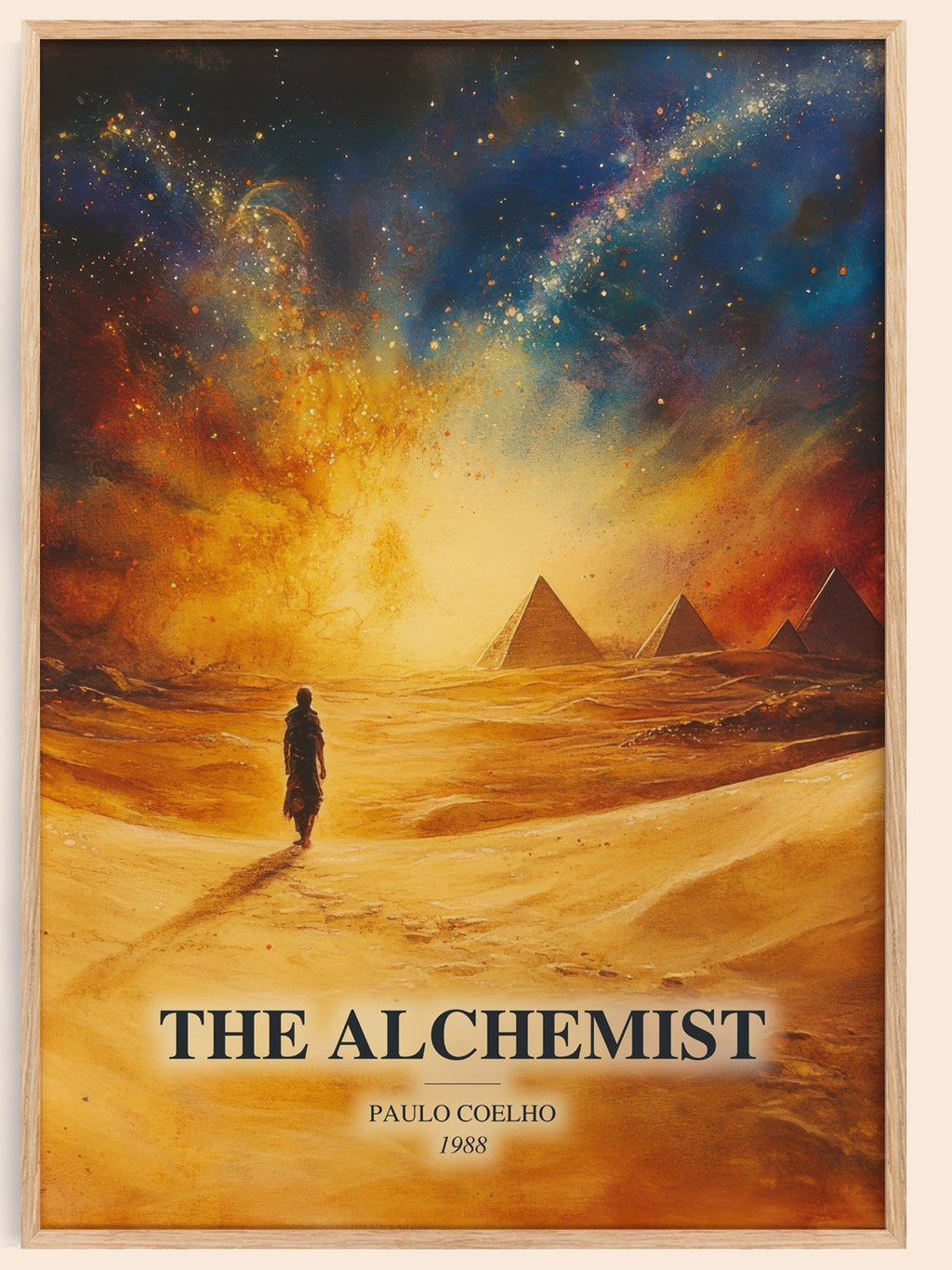 The Alchemist watercolour book poster by Paulo Coelho – framed literary art print