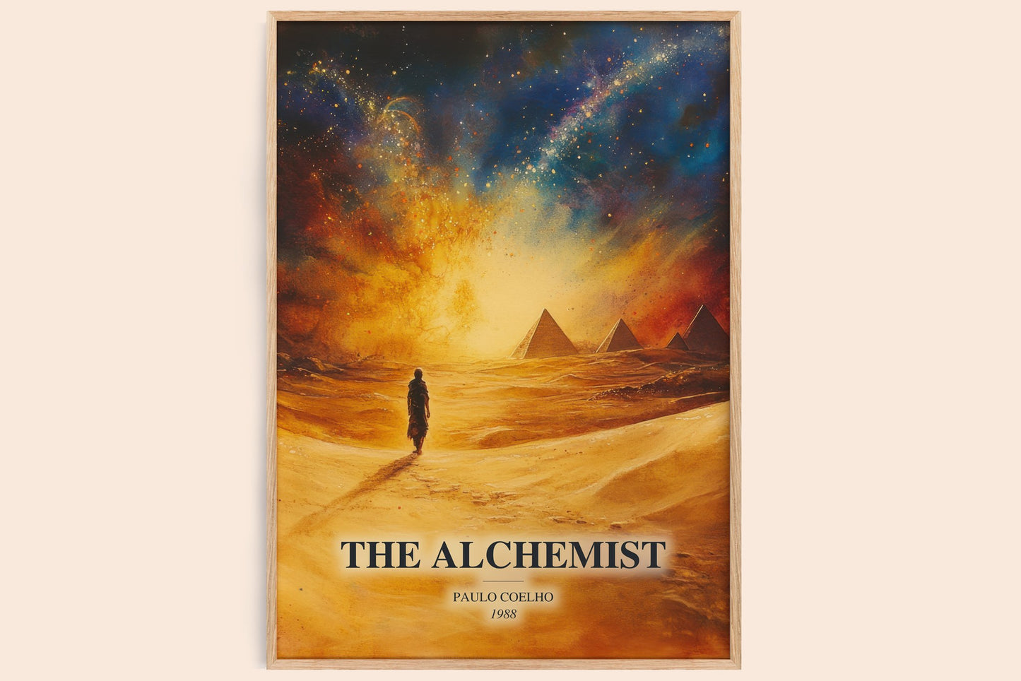 The Alchemist watercolour book poster by Paulo Coelho – framed literary art print