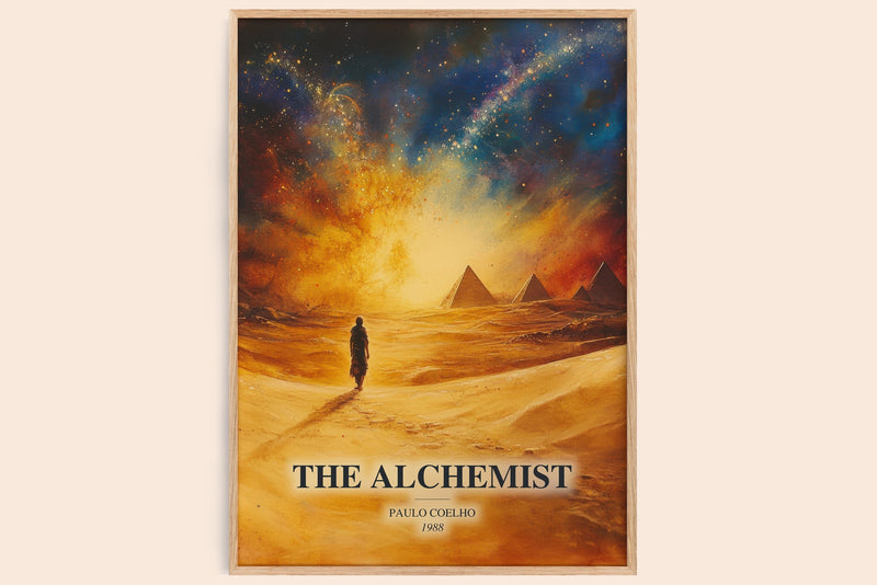 The Alchemist watercolour book poster by Paulo Coelho – framed literary art print