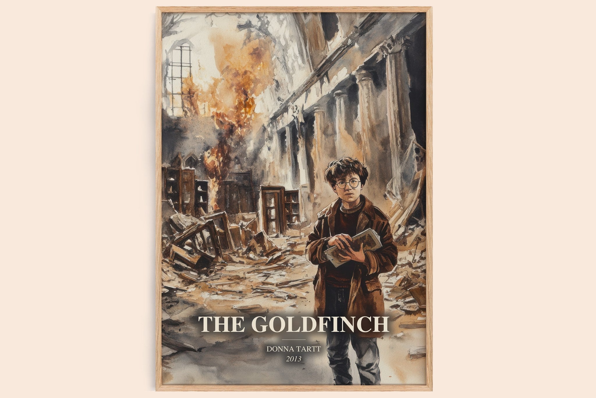 The Goldfinch Book Watercolour Illustration by Donna Tartt
