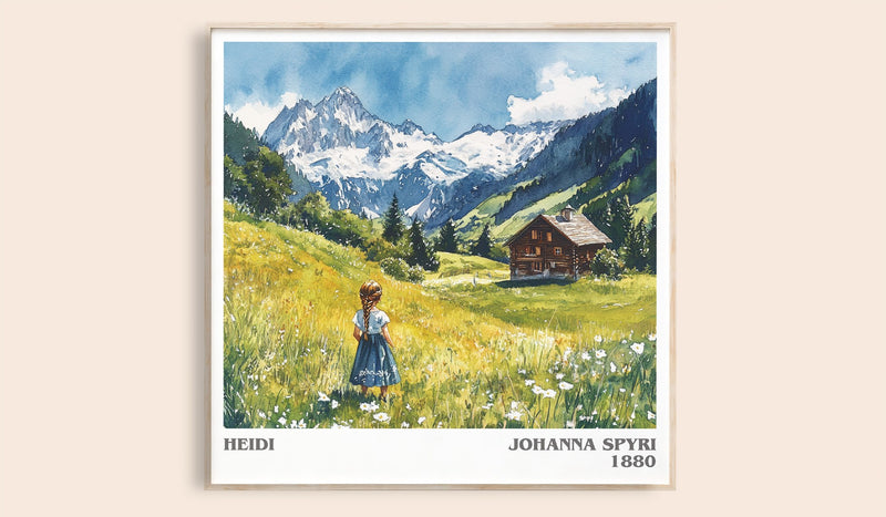Heidi Literary Art Print by Johanna Spyri (Square style)