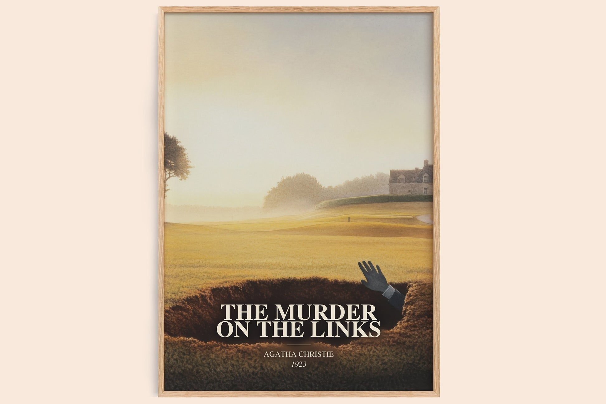 The Murder On The Links watercolour book poster by Agatha Christie – framed literary art print