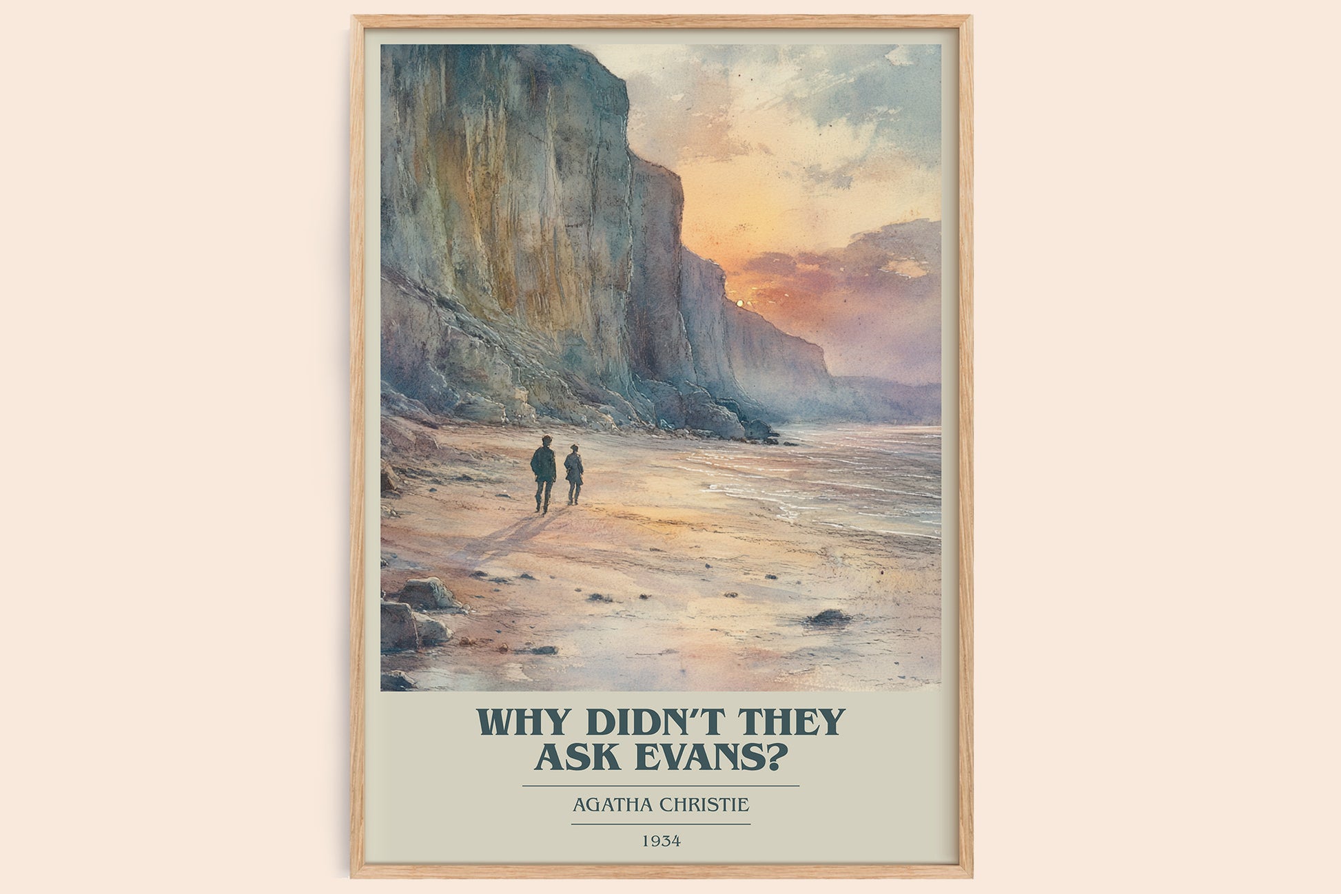 Why Didn't They Ask Evans? book cover book poster by Agatha Christie – framed literary art print