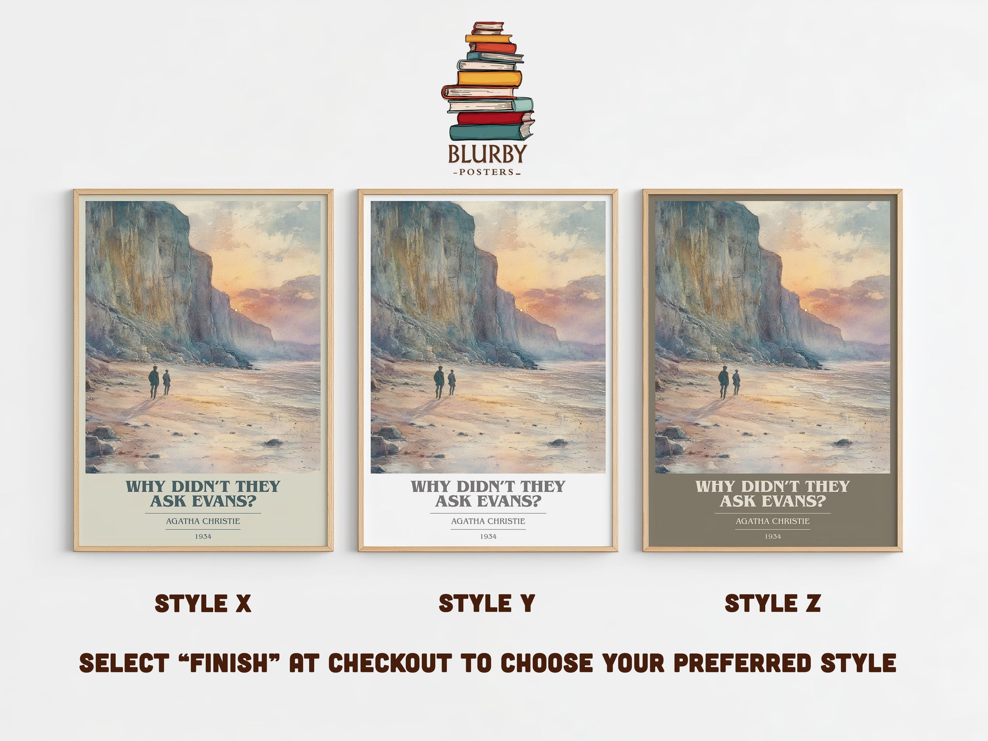 Why Didn't They Ask Evans? book cover print in frame leaning in hallway – mystery wall art