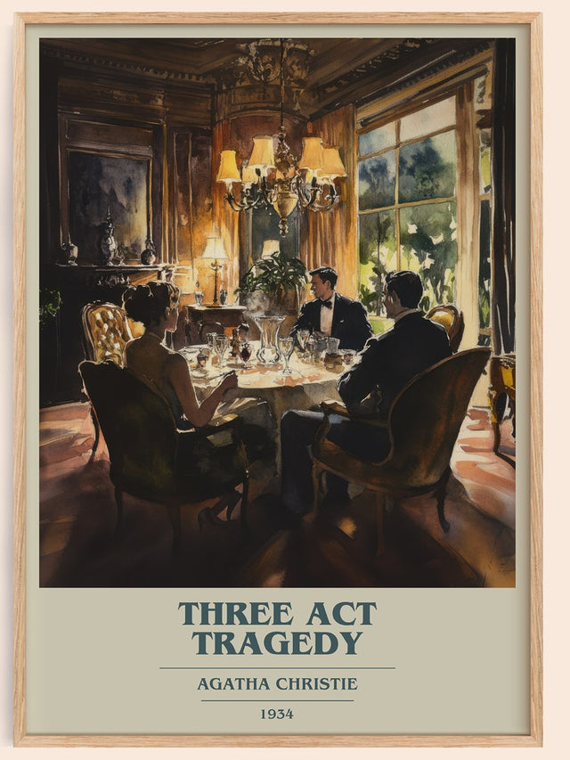 Three Act Tragedy Book Cover Poster by Agatha Christie