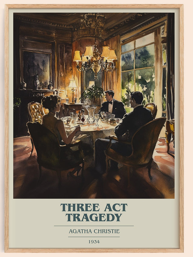 Three Act Tragedy Book Cover Poster by Agatha Christie