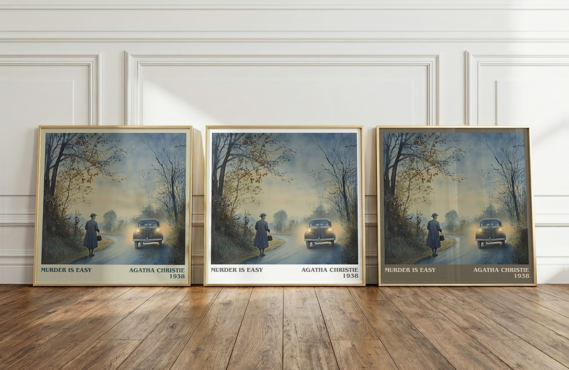Murder Is Easy literary art print colour and style options – Agatha Christie book art