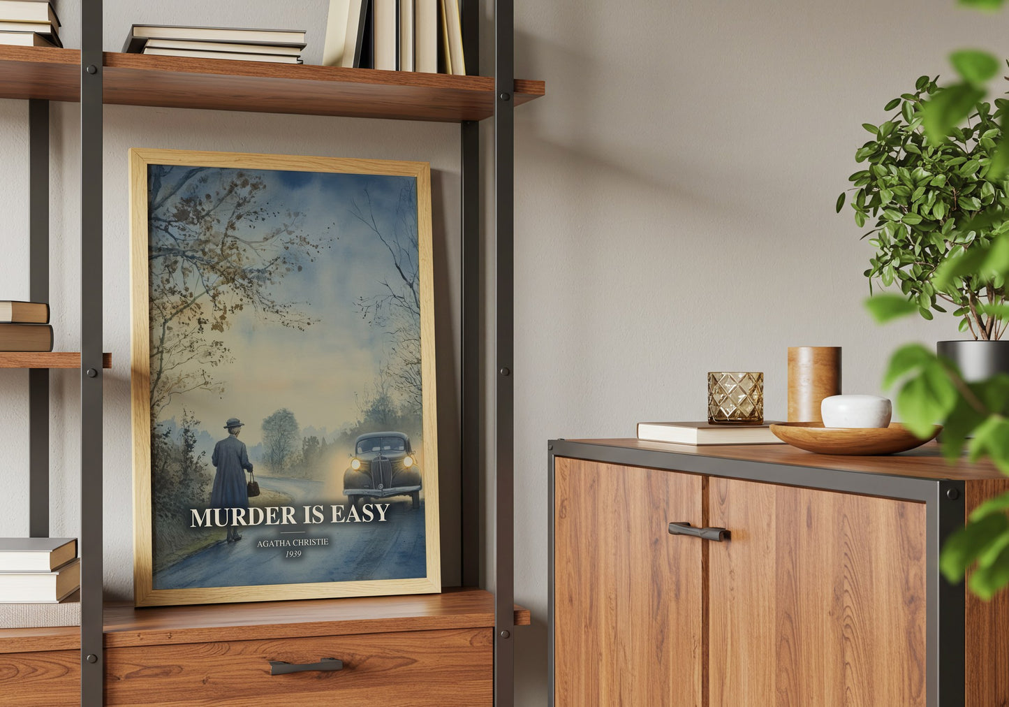 Murder Is Easy book watercolour illustration paper finish options – matte satin gloss