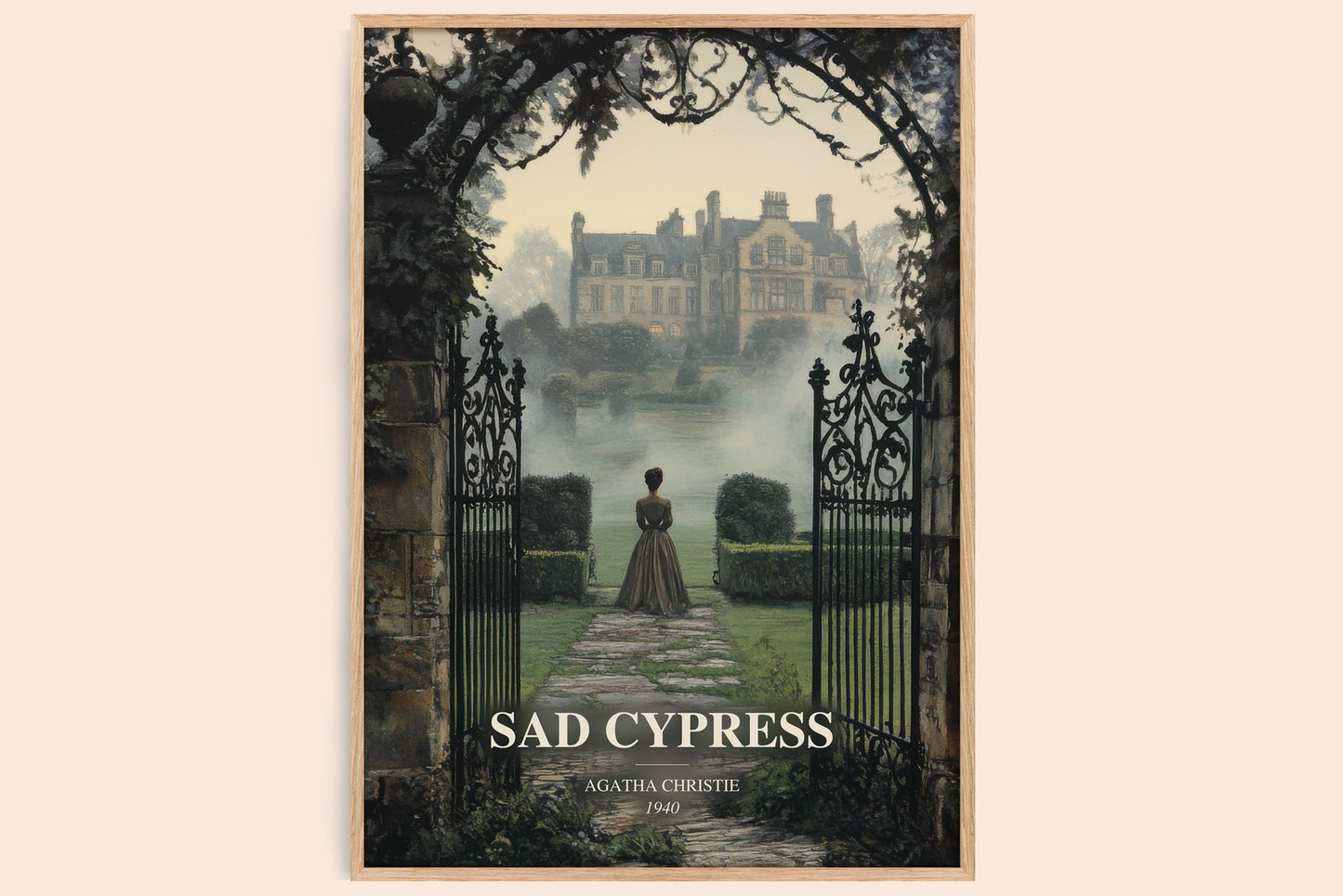 Sad Cypress watercolour book poster by Agatha Christie – framed literary art print