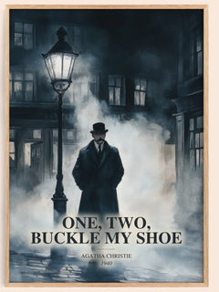One, Two, Buckle My Shoe watercolour book poster by Agatha Christie – framed literary art print