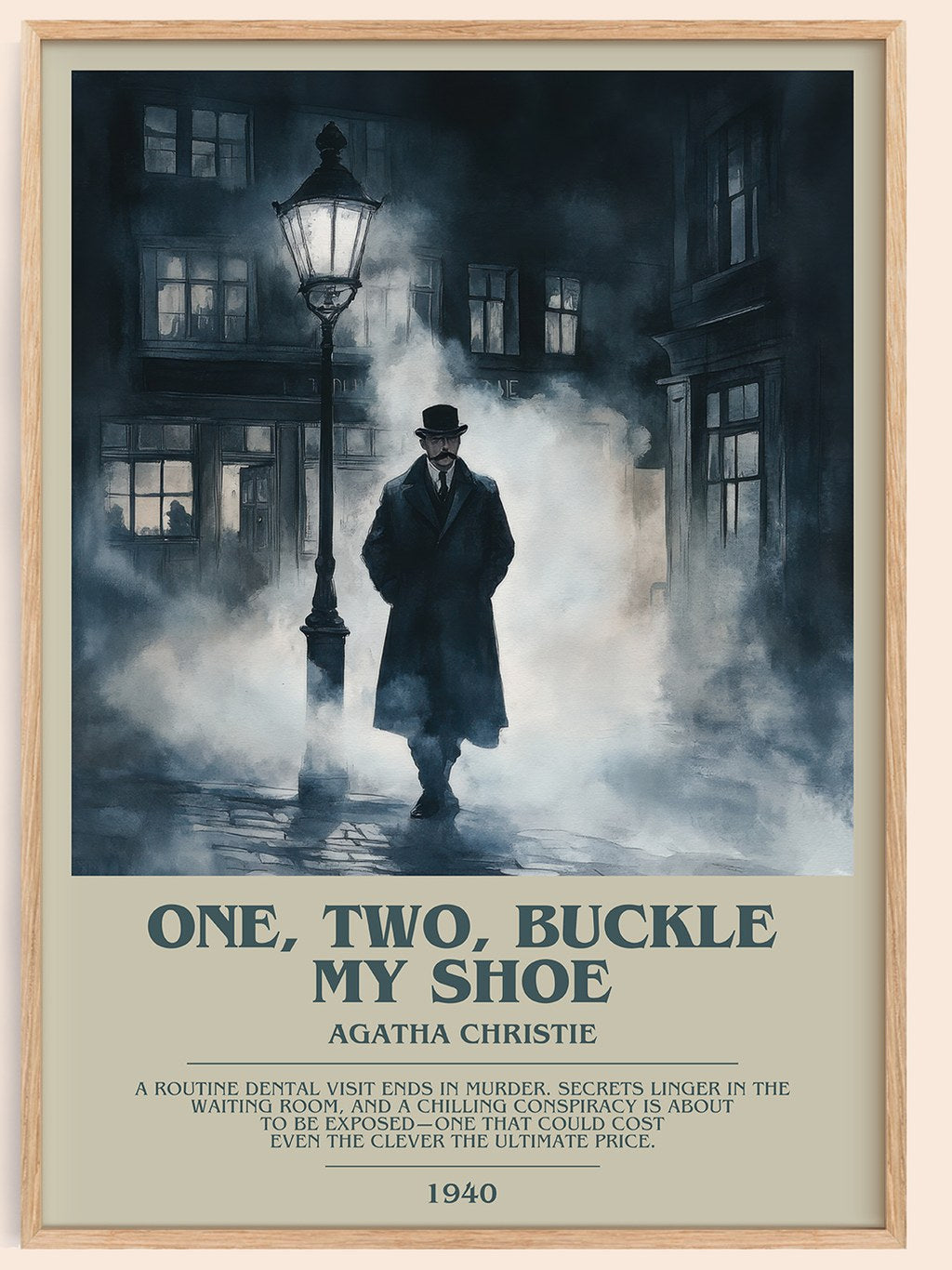 One, Two, Buckle My Shoe Bookish Wall Art by Agatha Christie – framed poster