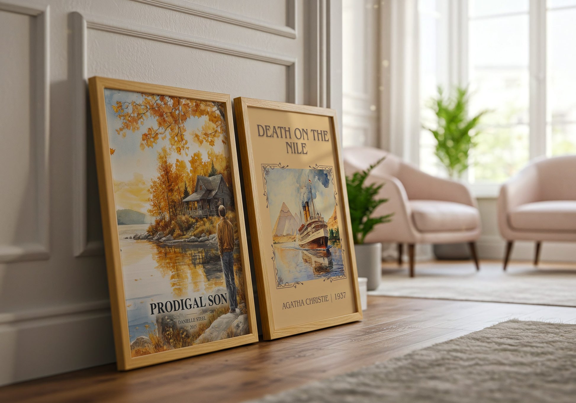 Prodigal Son watercolour print framed by window – literary home decor