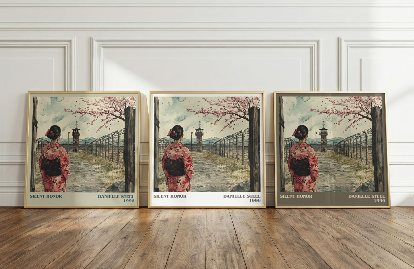 Silent Honour literary art print colour and style options – Danielle Steel book art