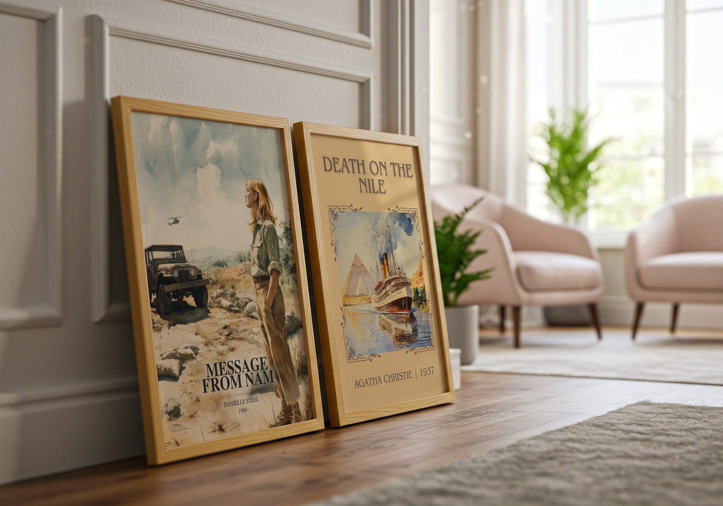 Message From Nam watercolour print framed by window – literary home decor