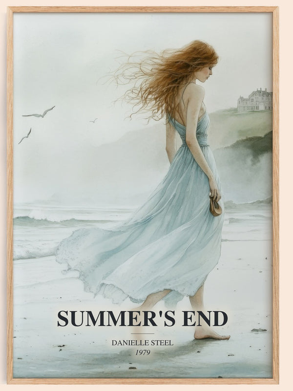 Summer'S End watercolour book poster by Danielle Steel – framed literary art print