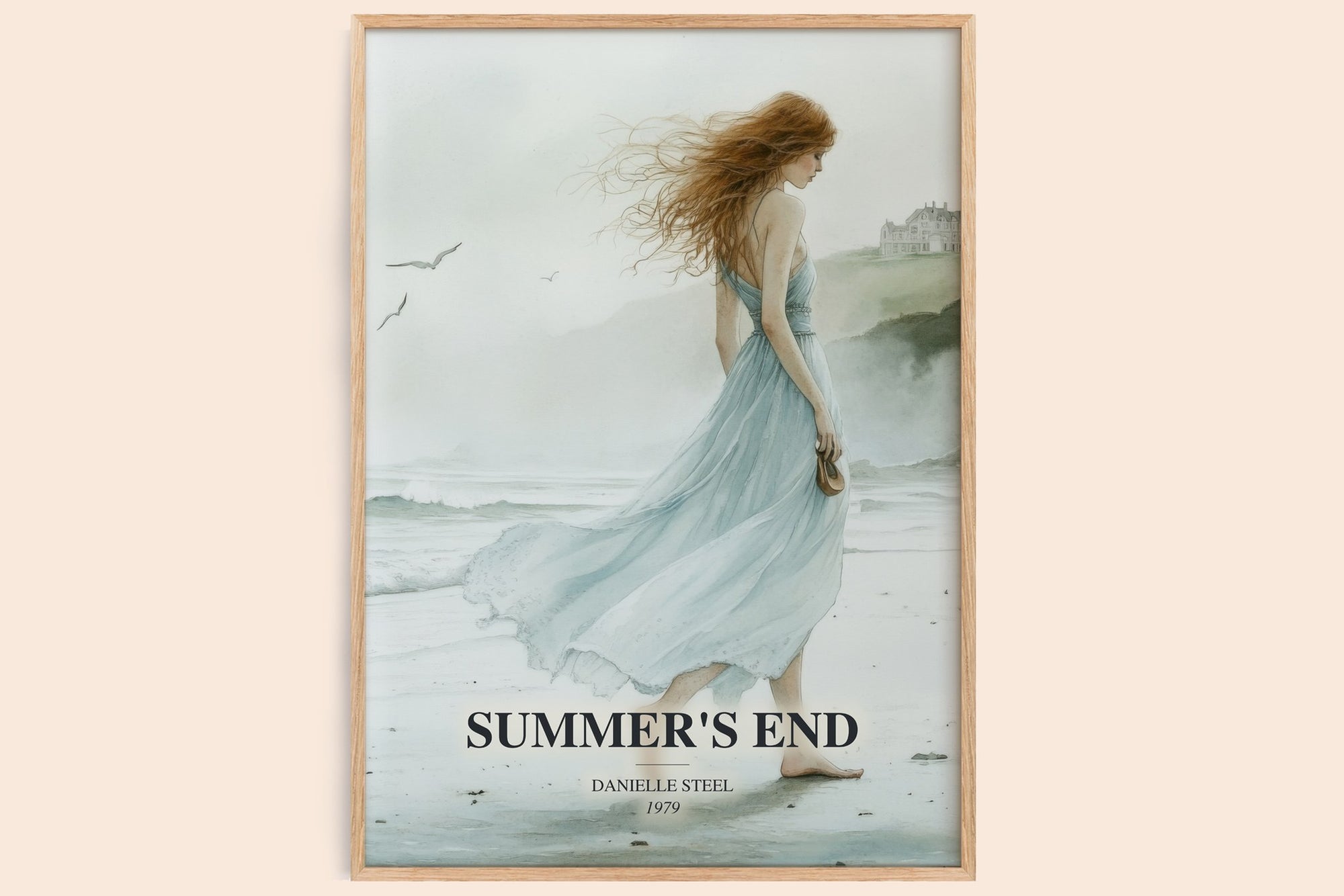 Summer'S End watercolour book poster by Danielle Steel – framed literary art print