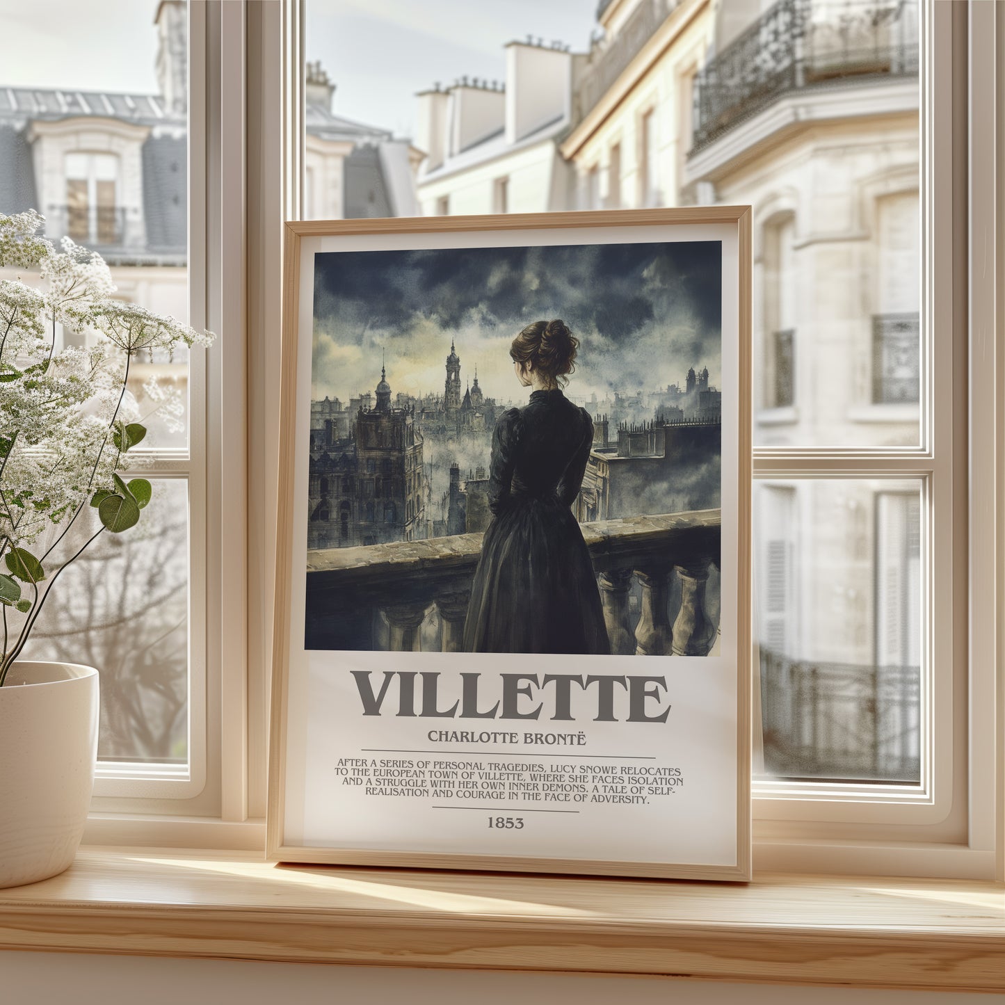 Villette bookish poster colour and style options – Charlotte Brontë book art