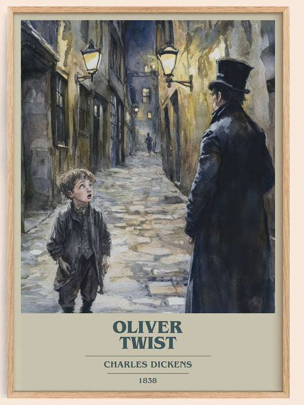 Oliver Twist Book Cover Poster by Charles Dickens