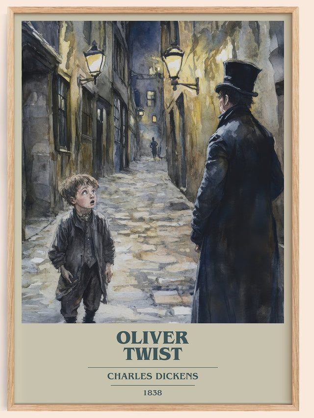 Oliver Twist Book Cover Poster by Charles Dickens