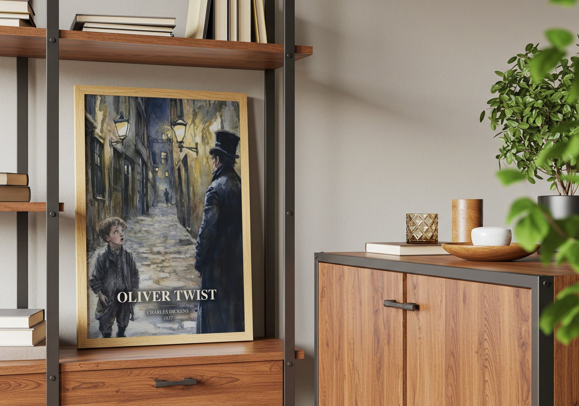 Oliver Twist book watercolour illustration paper finish options – matte satin gloss