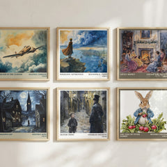 Oliver Twist Literary Art Print by Charles Dickens – square print in a six-frame gallery wall