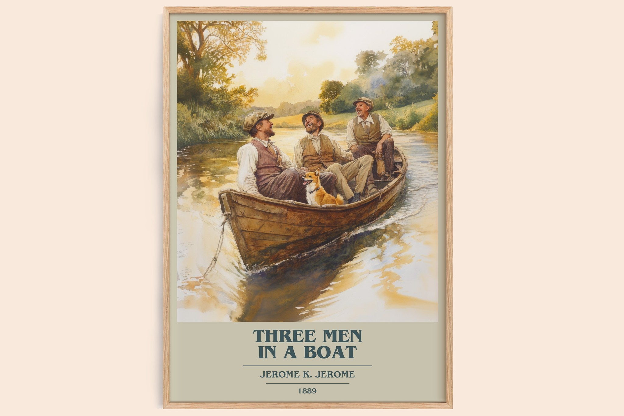 Three Men in a Boat Book Cover Poster by Jerome K. Jerome