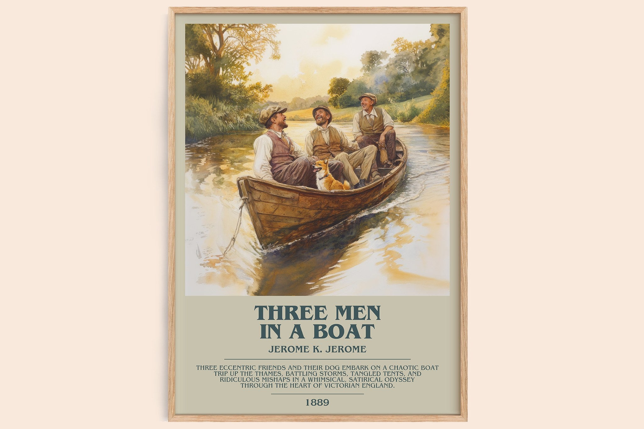 Three Men in a Boat Bookish Wall Art by Jerome K. Jerome
