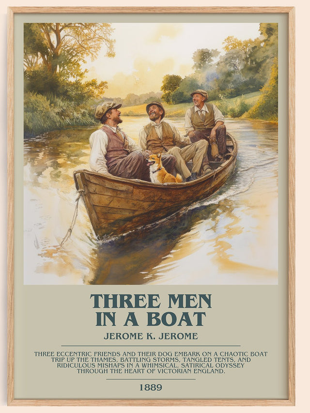 Three Men in a Boat Bookish Wall Art by Jerome K. Jerome