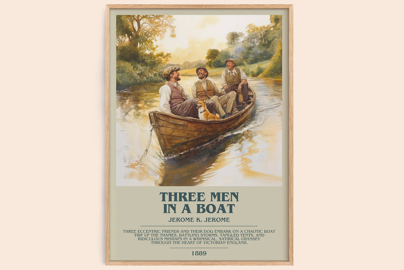 Three Men in a Boat Bookish Wall Art by Jerome K. Jerome (Modern style)
