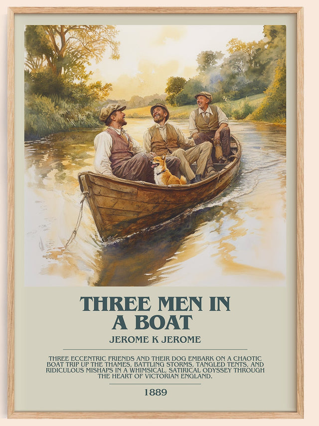 Three Men in a Boat Bookish Wall Art by Jerome K. Jerome