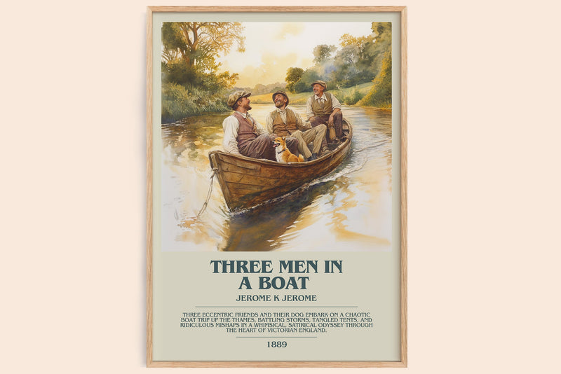 Three Men in a Boat Bookish Wall Art by Jerome K. Jerome (Modern style)