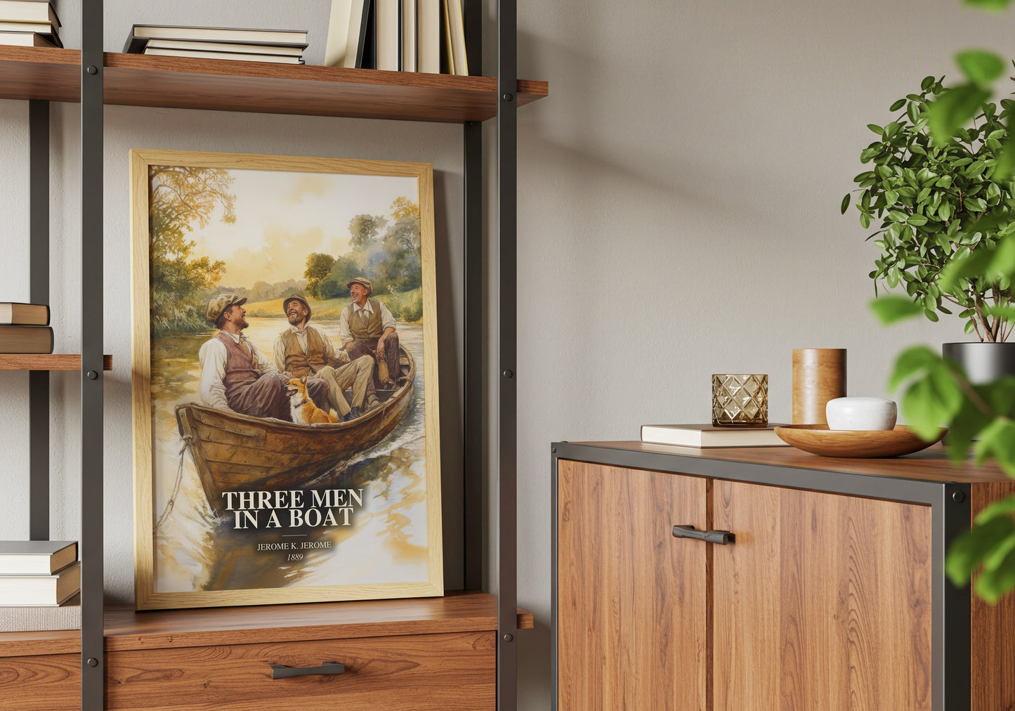 Three Men In A Boat book watercolour illustration paper finish options – matte satin gloss