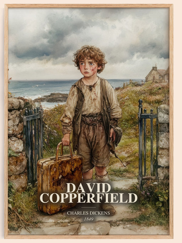 David Copperfield watercolour book poster by Charles Dickens – framed literary art print