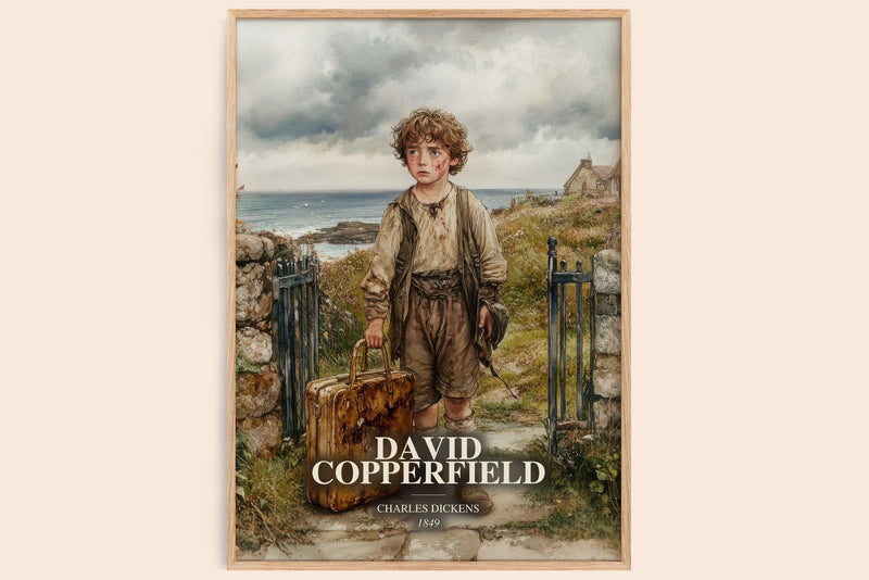 David Copperfield watercolour book poster by Charles Dickens – framed literary art print