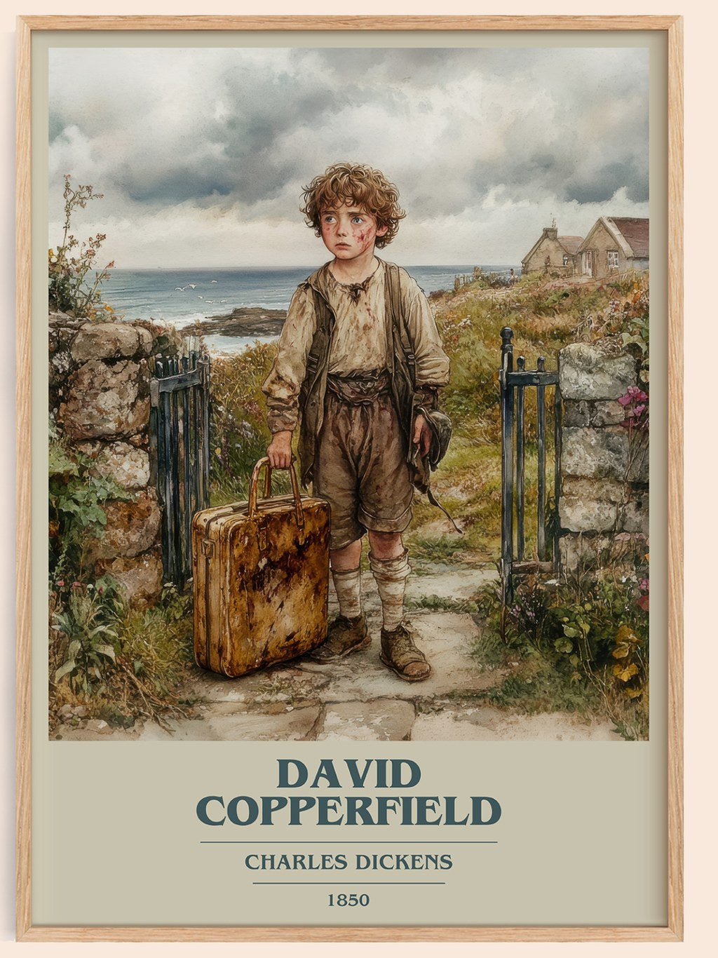 David Copperfield Book Cover Poster by Charles Dickens – framed poster