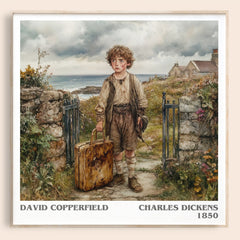 David Copperfield Literary Art Print by Charles Dickens – square framed poster