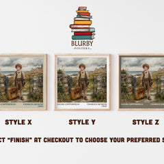 David Copperfield Literary Art Print by Charles Dickens – Style X, Y and Z square prints side by side – choose your finish