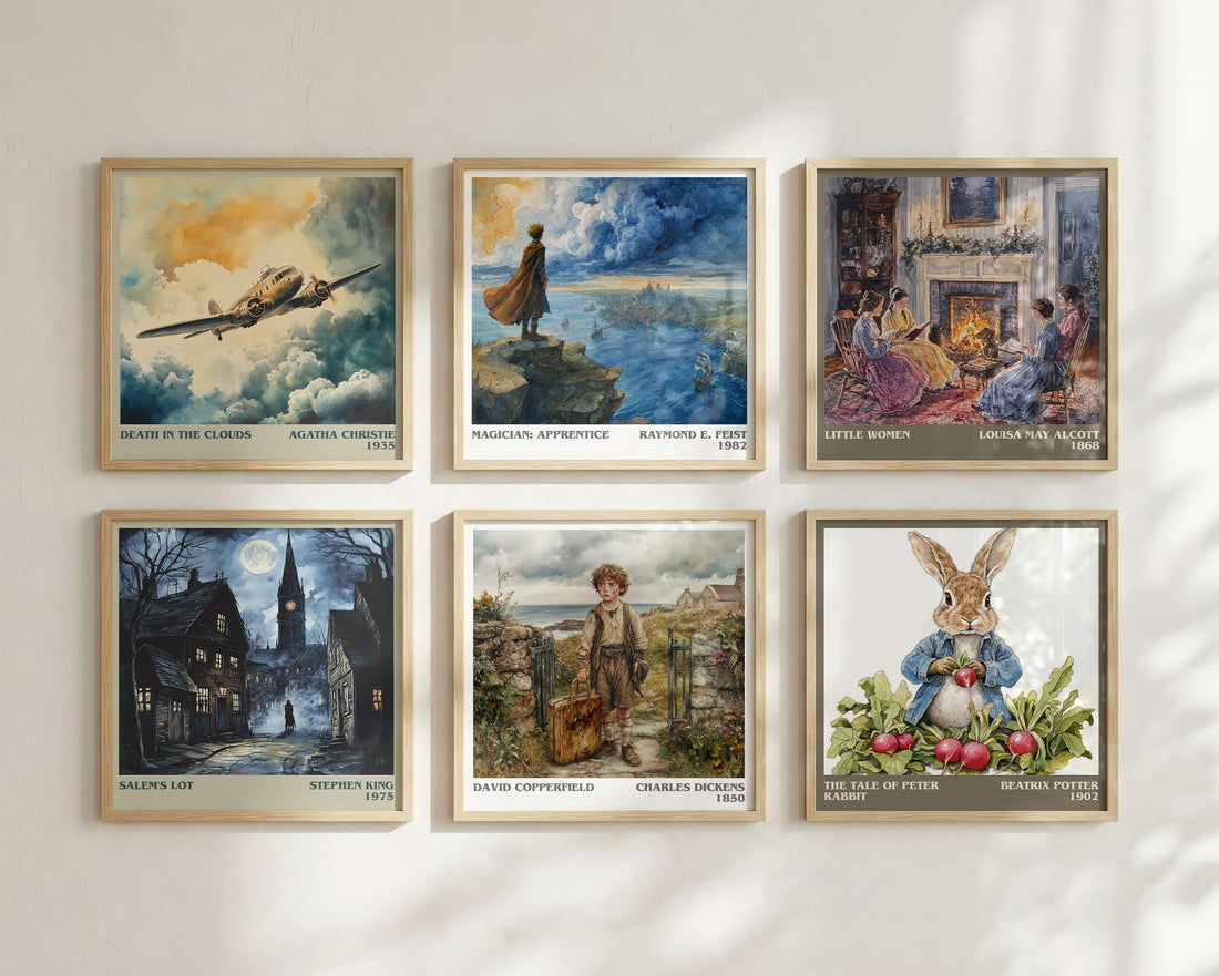David Copperfield Literary Art Print by Charles Dickens – square print in a six-frame gallery wall