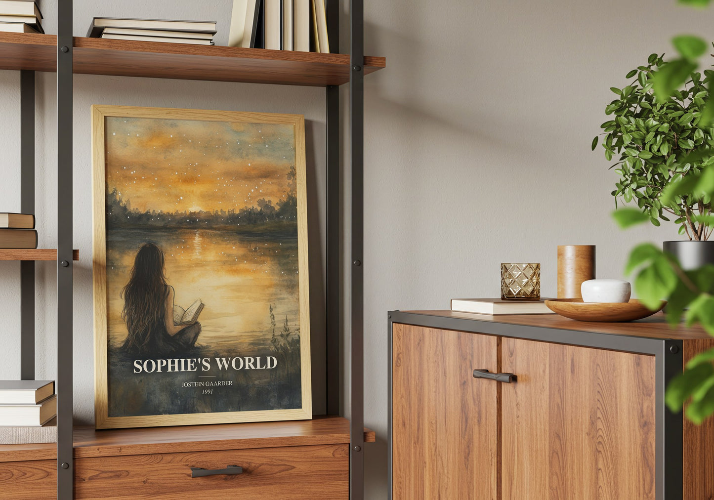 Sophie'S World book watercolour illustration paper finish options – matte satin gloss