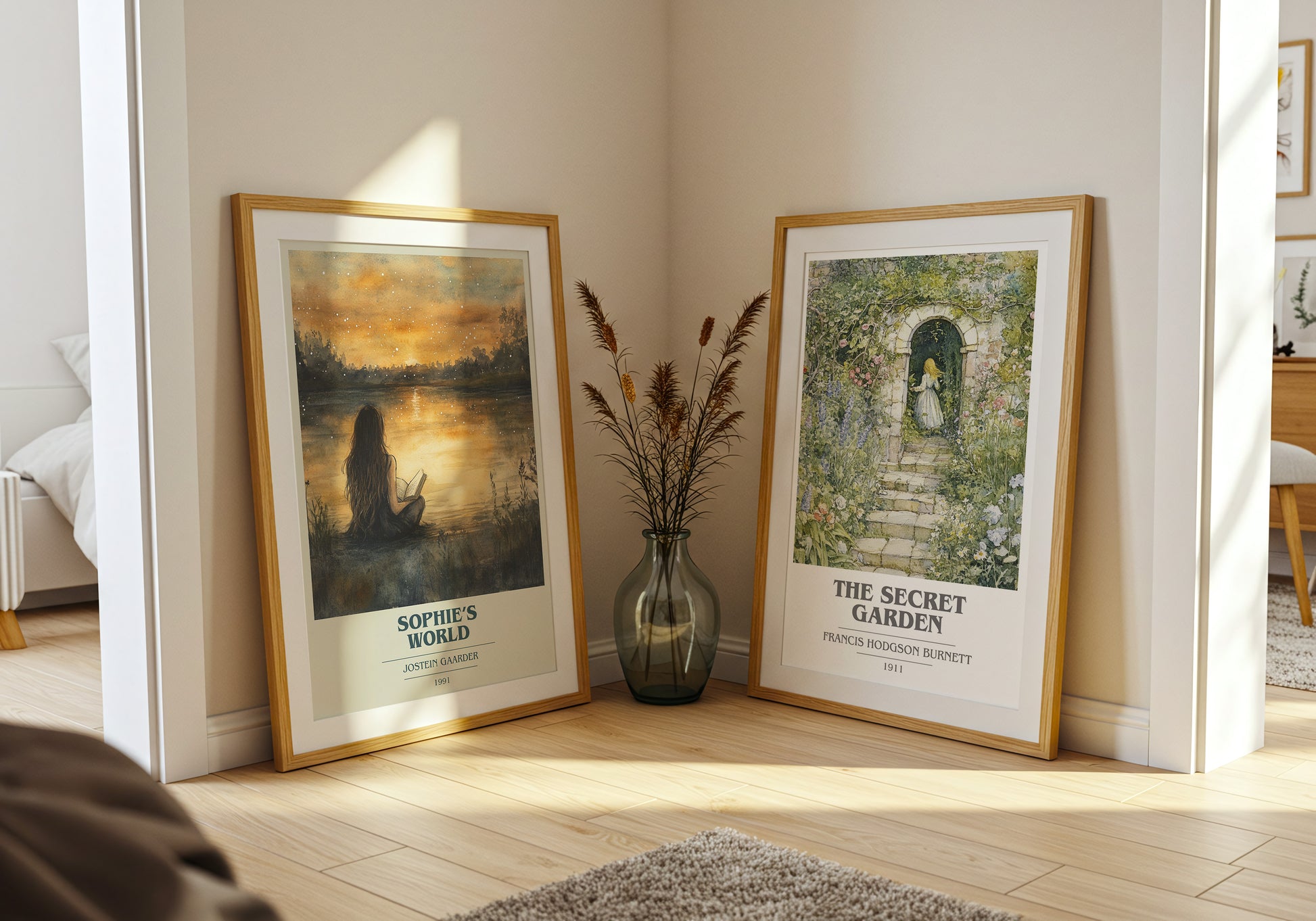 Sophie's World book cover book poster framed on wall – literary fiction wall art