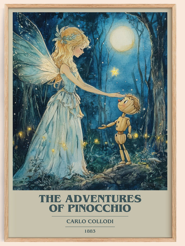 Adventures of Pinocchio Book Cover Poster by Carlo Collodi