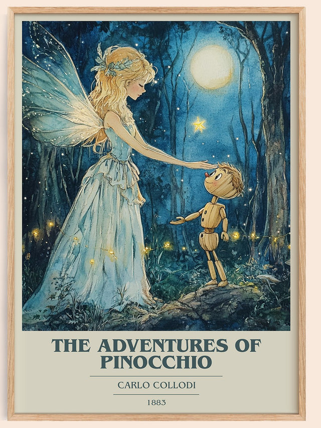 Adventures of Pinocchio Book Cover Poster by Carlo Collodi