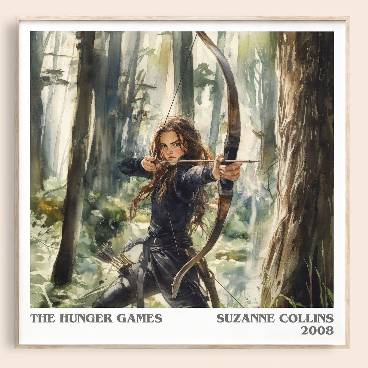 Hunger Games Literary Art Print by Suzanne Collins – square framed poster