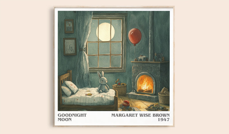 Good Night Moon Literary Art Print by Margaret Wise Brown (Square style)