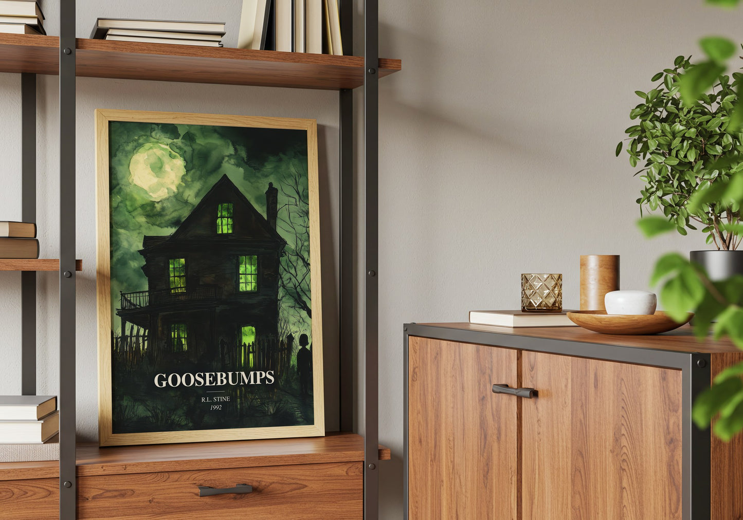 Goosebumps book watercolour illustration paper finish options – matte satin gloss